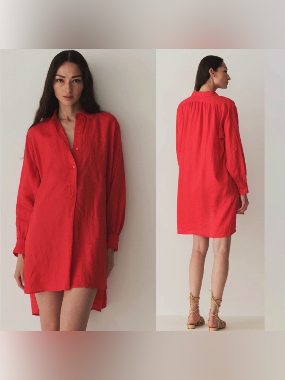 NWT DOEN JORA PURE LINEN BUTTON DOWN COVER UP DRESS